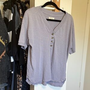 Madewell Lavender Short-Sleeve Henley Tee